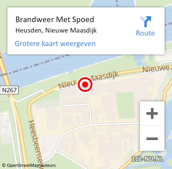 Locatie op kaart van de 112 melding: Brandweer Met Spoed Naar Heusden, Nieuwe Maasdijk op 26 maart 2022 20:13