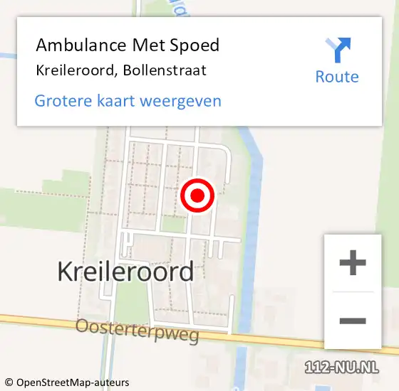 Locatie op kaart van de 112 melding: Ambulance Met Spoed Naar Kreileroord, Bollenstraat op 27 maart 2022 01:28