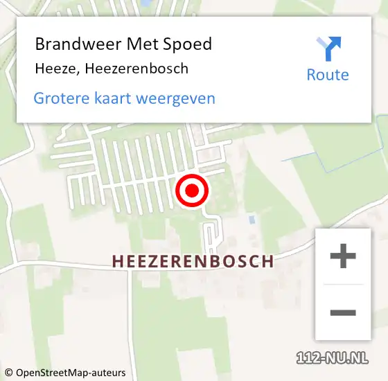 Locatie op kaart van de 112 melding: Brandweer Met Spoed Naar Heeze, Heezerenbosch op 27 maart 2022 09:39