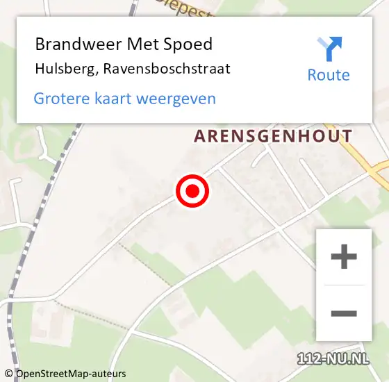 Locatie op kaart van de 112 melding: Brandweer Met Spoed Naar Hulsberg, Ravensboschstraat op 27 maart 2022 15:31