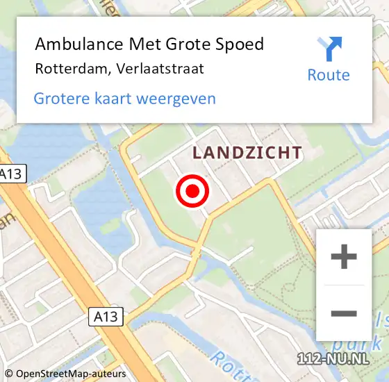 Locatie op kaart van de 112 melding: Ambulance Met Grote Spoed Naar Rotterdam, Verlaatstraat op 27 maart 2022 20:23