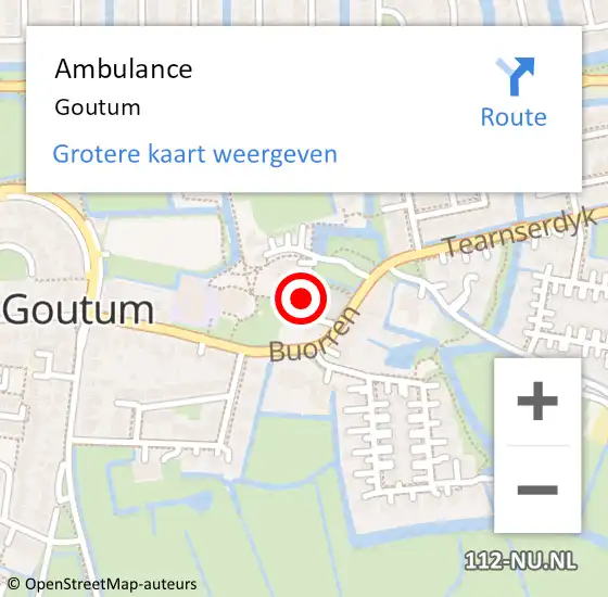 Locatie op kaart van de 112 melding: Ambulance Goutum op 28 maart 2022 10:44