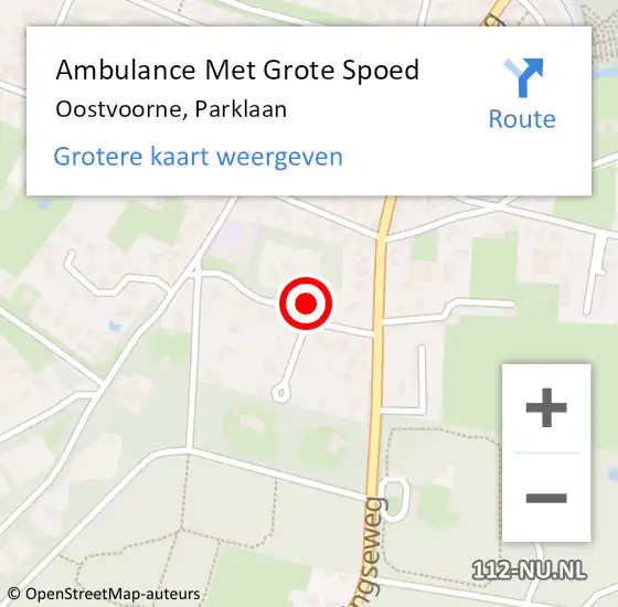 Locatie op kaart van de 112 melding: Ambulance Met Grote Spoed Naar Oostvoorne, Parklaan op 28 maart 2022 13:59