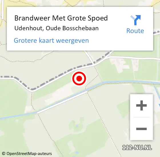 Locatie op kaart van de 112 melding: Brandweer Met Grote Spoed Naar Udenhout, Oude Bosschebaan op 28 maart 2022 14:22