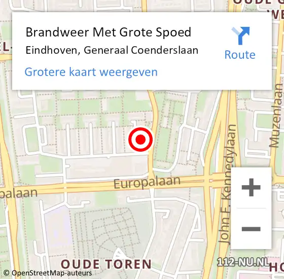 Locatie op kaart van de 112 melding: Brandweer Met Grote Spoed Naar Eindhoven, Generaal Coenderslaan op 28 maart 2022 14:24