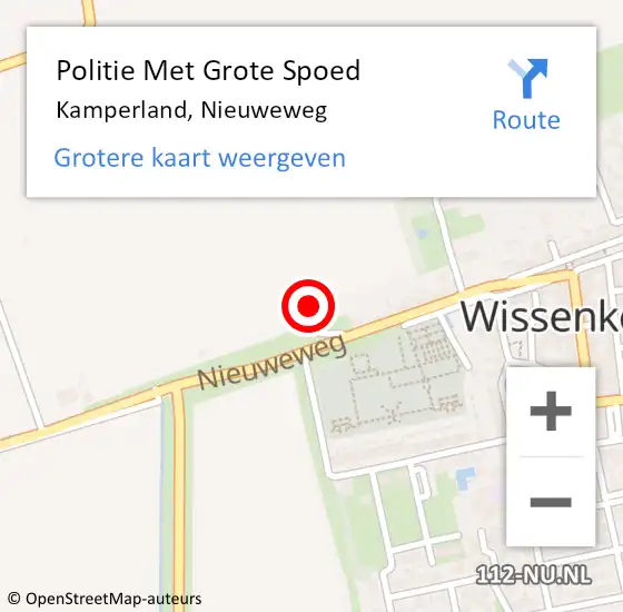 Locatie op kaart van de 112 melding: Politie Met Grote Spoed Naar Kamperland, Nieuweweg op 28 maart 2022 20:22
