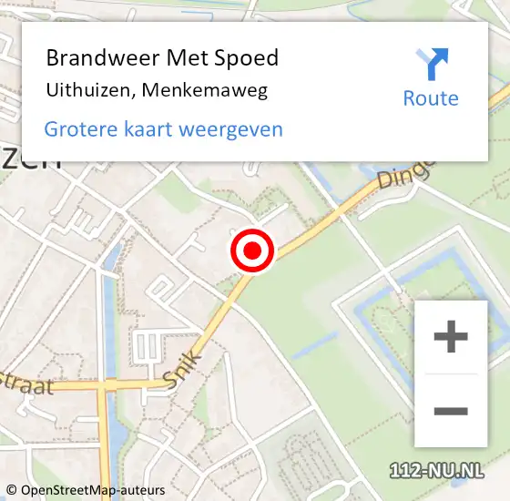 Locatie op kaart van de 112 melding: Brandweer Met Spoed Naar Uithuizen, Menkemaweg op 29 maart 2022 02:08