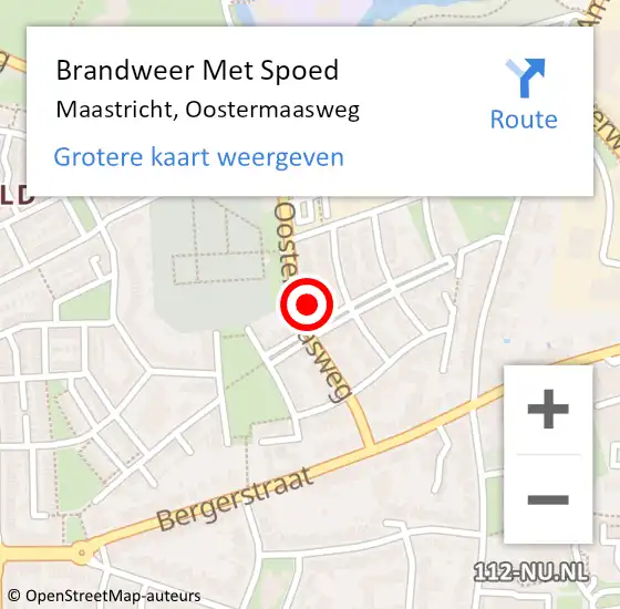 Locatie op kaart van de 112 melding: Brandweer Met Spoed Naar Maastricht, Oostermaasweg op 29 maart 2022 12:49