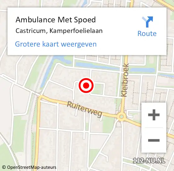 Locatie op kaart van de 112 melding: Ambulance Met Spoed Naar Castricum, Kamperfoelielaan op 29 maart 2022 13:42