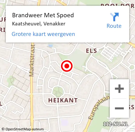 Locatie op kaart van de 112 melding: Brandweer Met Spoed Naar Kaatsheuvel, Venakker op 29 maart 2022 20:10