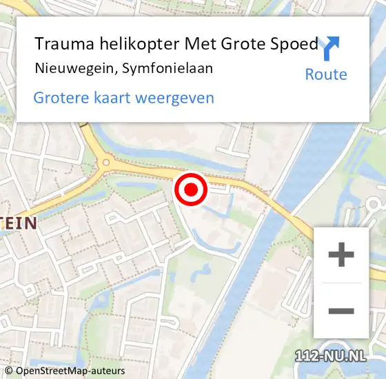 Locatie op kaart van de 112 melding: Trauma helikopter Met Grote Spoed Naar Nieuwegein, Symfonielaan op 30 maart 2022 09:55