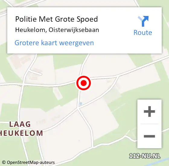 Locatie op kaart van de 112 melding: Politie Met Grote Spoed Naar Heukelom, Oisterwijksebaan op 30 maart 2022 13:14