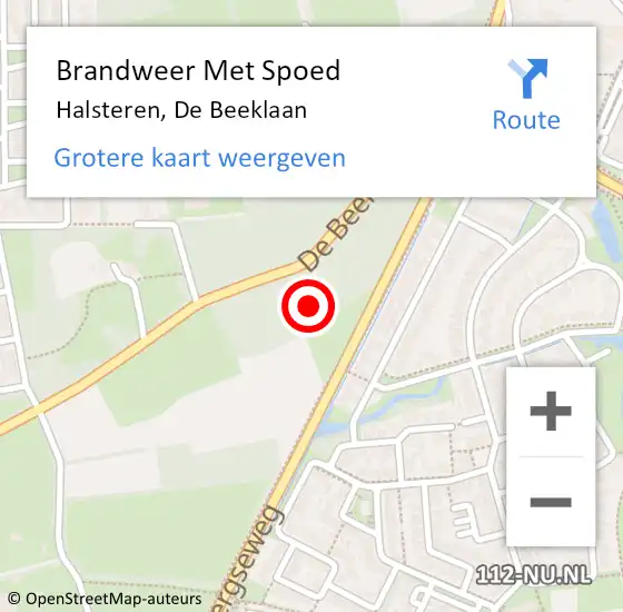 Locatie op kaart van de 112 melding: Brandweer Met Spoed Naar Halsteren, De Beeklaan op 30 maart 2022 16:08