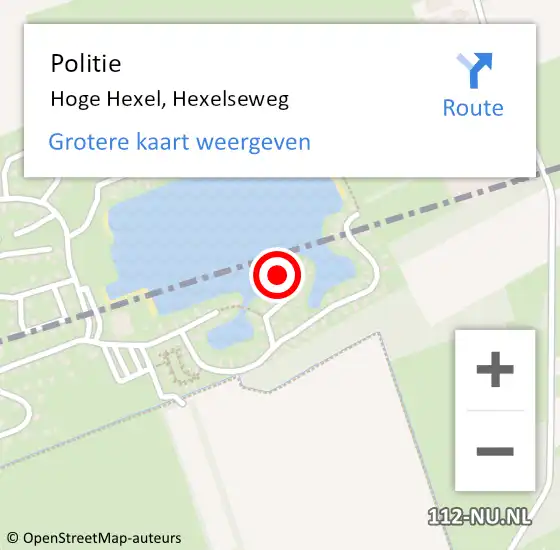 Locatie op kaart van de 112 melding: Politie Hoge Hexel, Hexelseweg op 30 maart 2022 19:12