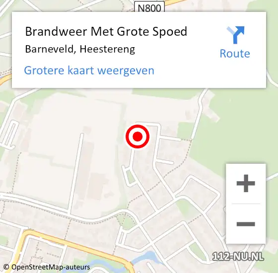Locatie op kaart van de 112 melding: Brandweer Met Grote Spoed Naar Barneveld, Heestereng op 31 maart 2022 00:14