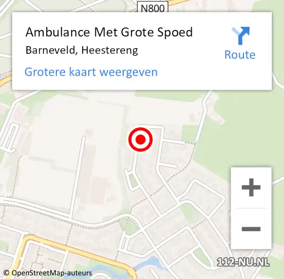 Locatie op kaart van de 112 melding: Ambulance Met Grote Spoed Naar Barneveld, Heestereng op 31 maart 2022 00:14