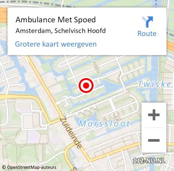 Locatie op kaart van de 112 melding: Ambulance Met Spoed Naar Amsterdam, Schelvisch Hoofd op 31 maart 2022 02:33