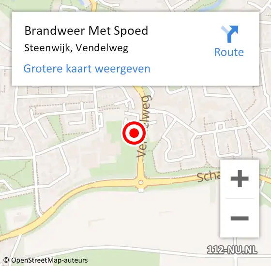 Locatie op kaart van de 112 melding: Brandweer Met Spoed Naar Steenwijk, Vendelweg op 31 maart 2022 11:56