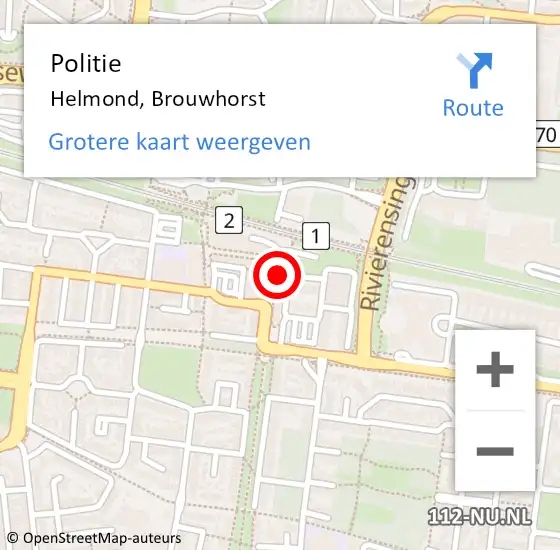 Locatie op kaart van de 112 melding: Politie Helmond, Brouwhorst op 31 maart 2022 14:42