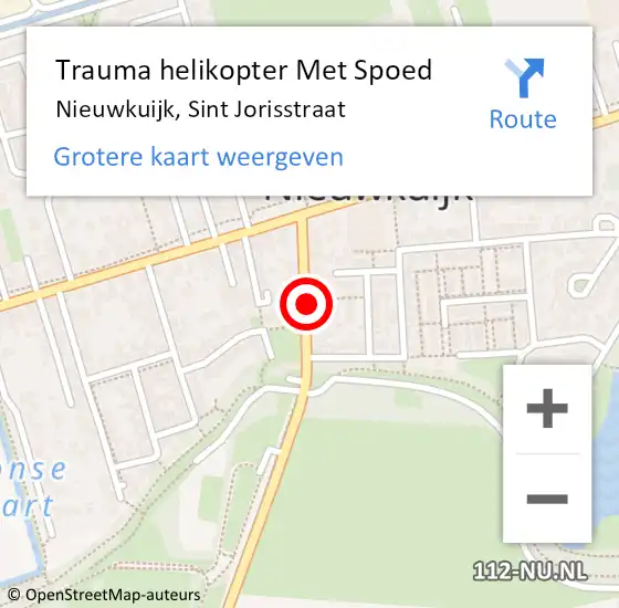 Locatie op kaart van de 112 melding: Trauma helikopter Met Spoed Naar Nieuwkuijk, Sint Jorisstraat op 31 maart 2022 18:42