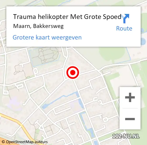 Locatie op kaart van de 112 melding: Trauma helikopter Met Grote Spoed Naar Maarn, Bakkersweg op 31 maart 2022 18:47