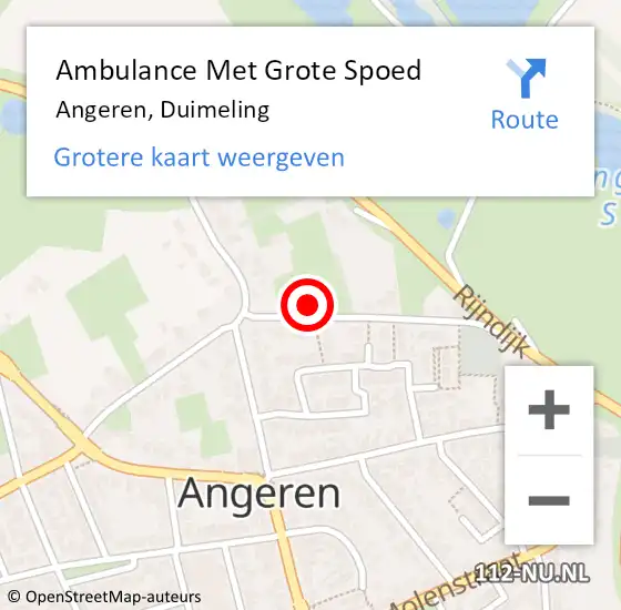 Locatie op kaart van de 112 melding: Ambulance Met Grote Spoed Naar Angeren, Duimeling op 31 maart 2022 23:21