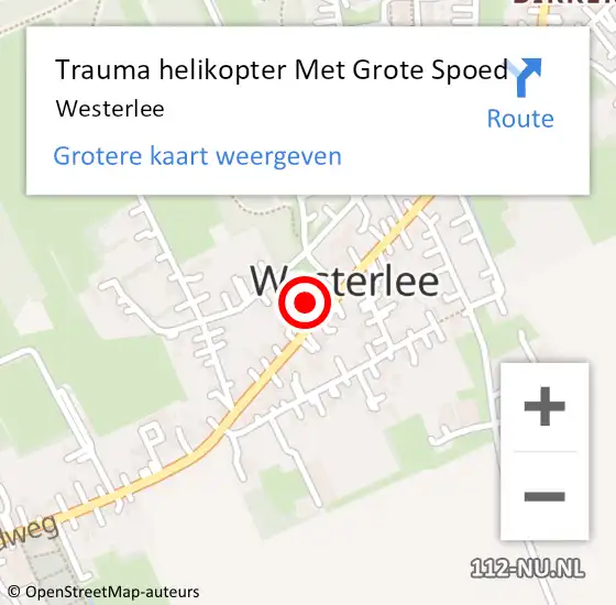 Locatie op kaart van de 112 melding: Trauma helikopter Met Grote Spoed Naar Westerlee op 1 april 2022 00:31