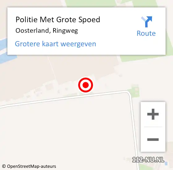 Locatie op kaart van de 112 melding: Politie Met Grote Spoed Naar Oosterland, Ringweg op 1 april 2022 10:49