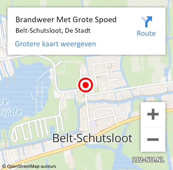 Locatie op kaart van de 112 melding: Brandweer Met Grote Spoed Naar Belt-Schutsloot, De Stadt op 1 april 2022 11:20