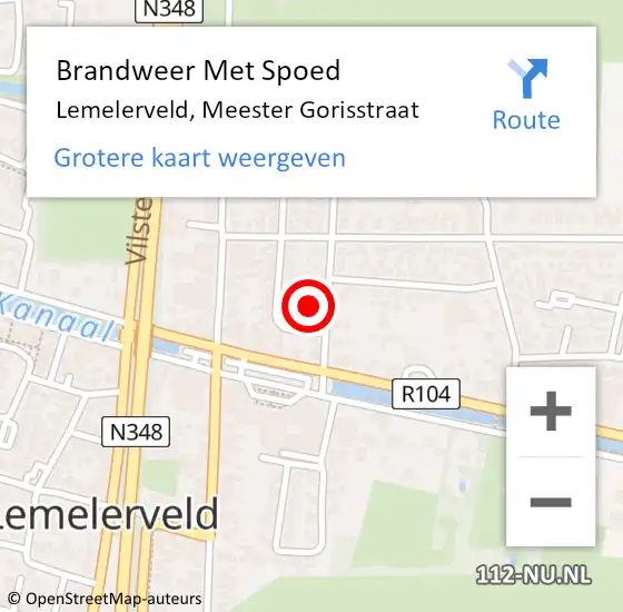 Locatie op kaart van de 112 melding: Brandweer Met Spoed Naar Lemelerveld, Meester Gorisstraat op 1 april 2022 15:38