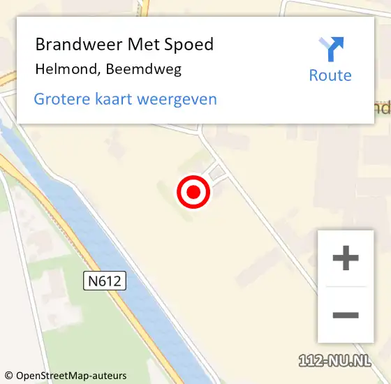 Locatie op kaart van de 112 melding: Brandweer Met Spoed Naar Helmond, Beemdweg op 1 april 2022 20:34