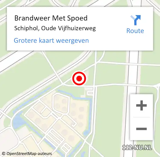Locatie op kaart van de 112 melding: Brandweer Met Spoed Naar Schiphol, Oude Vijfhuizerweg op 1 april 2022 23:14