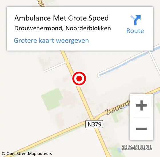 Locatie op kaart van de 112 melding: Ambulance Met Grote Spoed Naar Drouwenermond, Noorderblokken op 2 april 2022 12:36