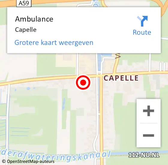 Locatie op kaart van de 112 melding: Ambulance Capelle op 2 april 2022 14:12