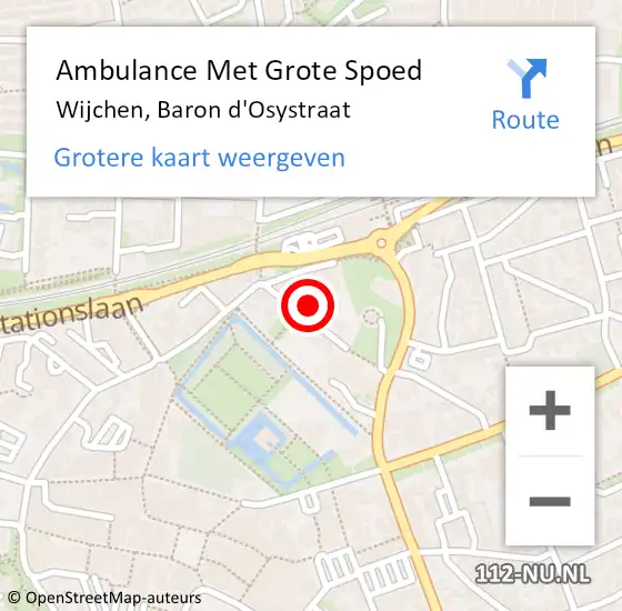 Locatie op kaart van de 112 melding: Ambulance Met Grote Spoed Naar Wijchen, Baron d'Osystraat op 2 april 2022 20:53