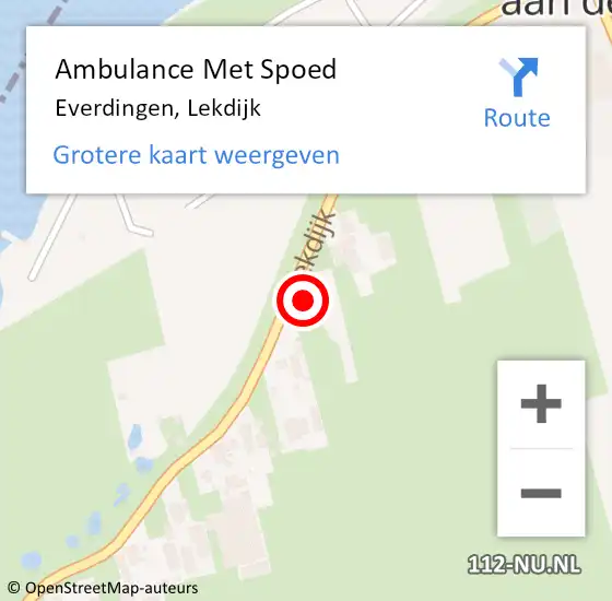 Locatie op kaart van de 112 melding: Ambulance Met Spoed Naar Everdingen, Lekdijk op 2 april 2022 21:52