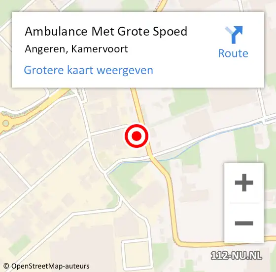 Locatie op kaart van de 112 melding: Ambulance Met Grote Spoed Naar Angeren, Kamervoort op 3 april 2022 02:31