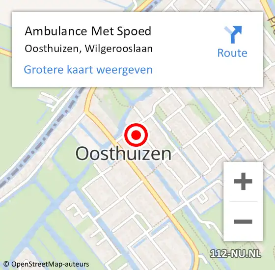Locatie op kaart van de 112 melding: Ambulance Met Spoed Naar Oosthuizen, Wilgerooslaan op 4 april 2022 08:41