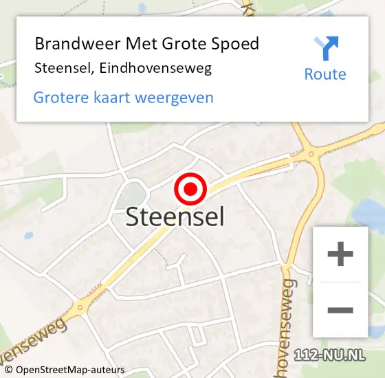 Locatie op kaart van de 112 melding: Brandweer Met Grote Spoed Naar Steensel, Eindhovenseweg op 4 april 2022 15:12