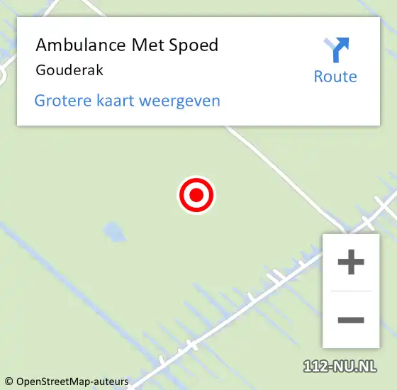 Locatie op kaart van de 112 melding: Ambulance Met Spoed Naar Gouderak op 4 april 2022 23:18