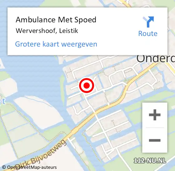 Locatie op kaart van de 112 melding: Ambulance Met Spoed Naar Wervershoof, Leistik op 5 april 2022 11:26