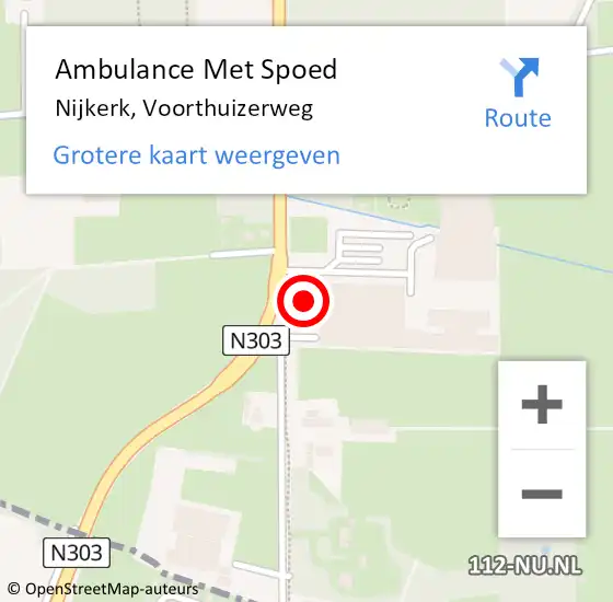 Locatie op kaart van de 112 melding: Ambulance Met Spoed Naar Nijkerk, Voorthuizerweg op 5 april 2022 18:08