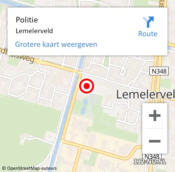 Locatie op kaart van de 112 melding: Politie Lemelerveld op 5 april 2022 19:57