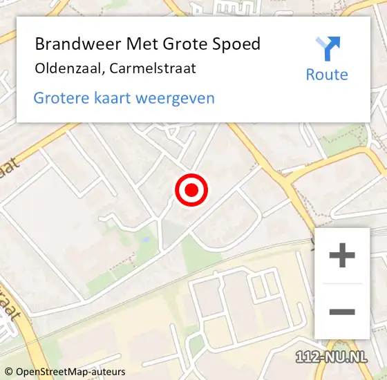 Locatie op kaart van de 112 melding: Brandweer Met Grote Spoed Naar Oldenzaal, Carmelstraat op 6 april 2022 08:39