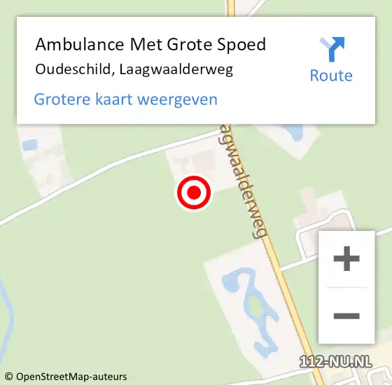 Locatie op kaart van de 112 melding: Ambulance Met Grote Spoed Naar Oudeschild, Laagwaalderweg op 6 april 2022 13:37