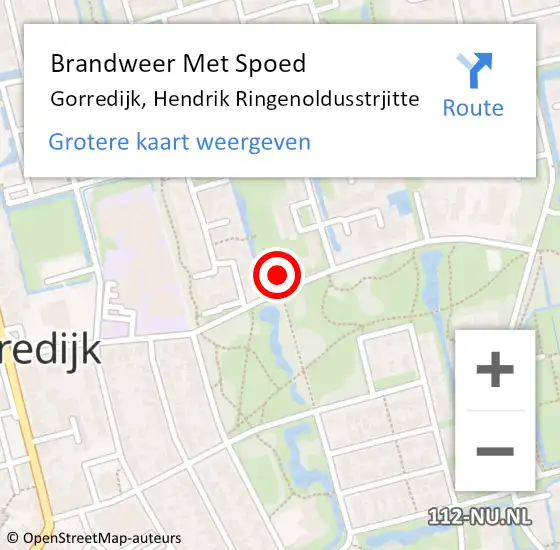 Locatie op kaart van de 112 melding: Brandweer Met Spoed Naar Gorredijk, Hendrik Ringenoldusstrjitte op 6 april 2022 14:53
