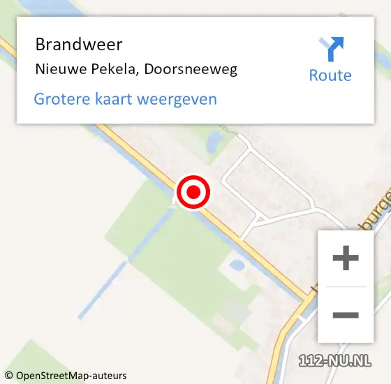 Locatie op kaart van de 112 melding: Brandweer Nieuwe Pekela, Doorsneeweg op 6 april 2022 19:15