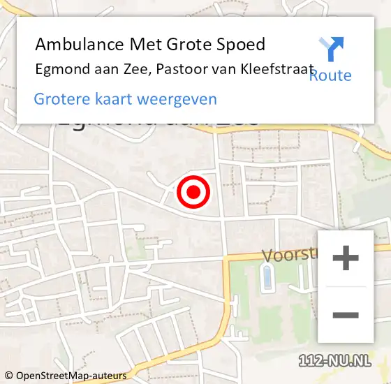 Locatie op kaart van de 112 melding: Ambulance Met Grote Spoed Naar Egmond aan Zee, Pastoor van Kleefstraat op 6 april 2022 19:28