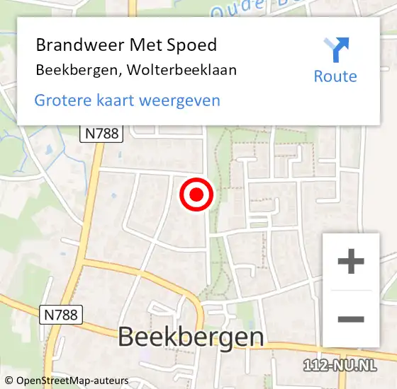 Locatie op kaart van de 112 melding: Brandweer Met Spoed Naar Beekbergen, Wolterbeeklaan op 6 april 2022 19:43