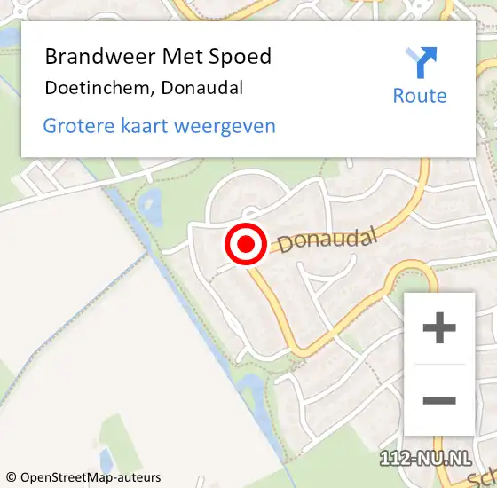 Locatie op kaart van de 112 melding: Brandweer Met Spoed Naar Doetinchem, Donaudal op 7 april 2022 17:43